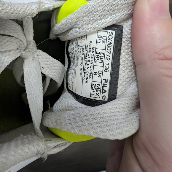 Fila Women's White Sneakers with Yellow Highlights - Picture 5 of 5